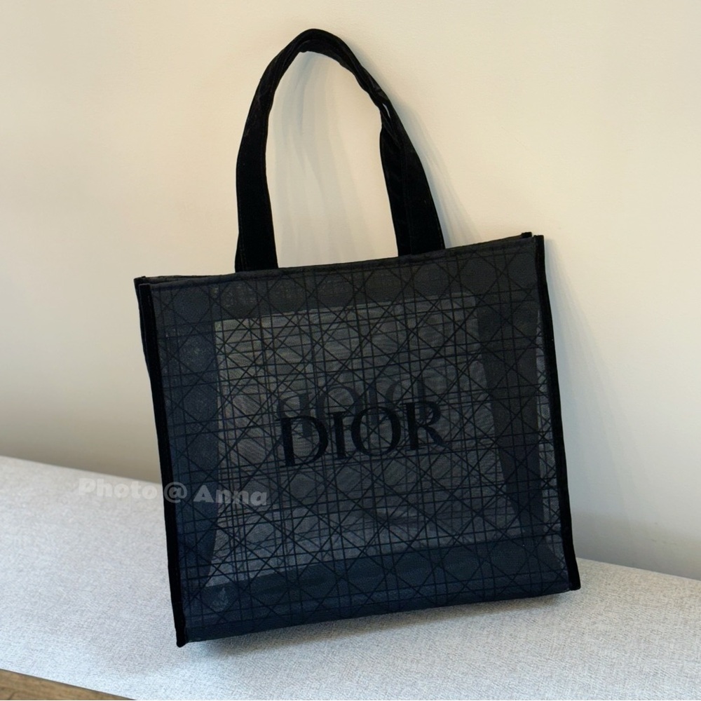 Dior Black Mesh Tote Bag - Picture 3 of 11